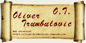Oliver Trumbulović vizit kartica